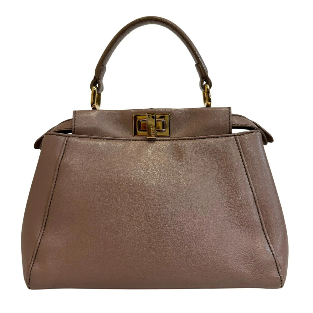 FENDI 8BN244 Mini Peekaboo 2-way Shoulder Handbag, Brown